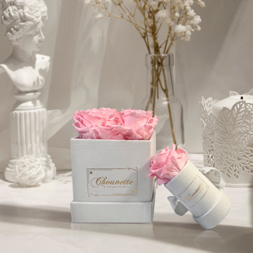 La Charmante & L' Etonnante | Pink Preserved Roses