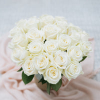 White Pure long stem white roses by Rose Farmers