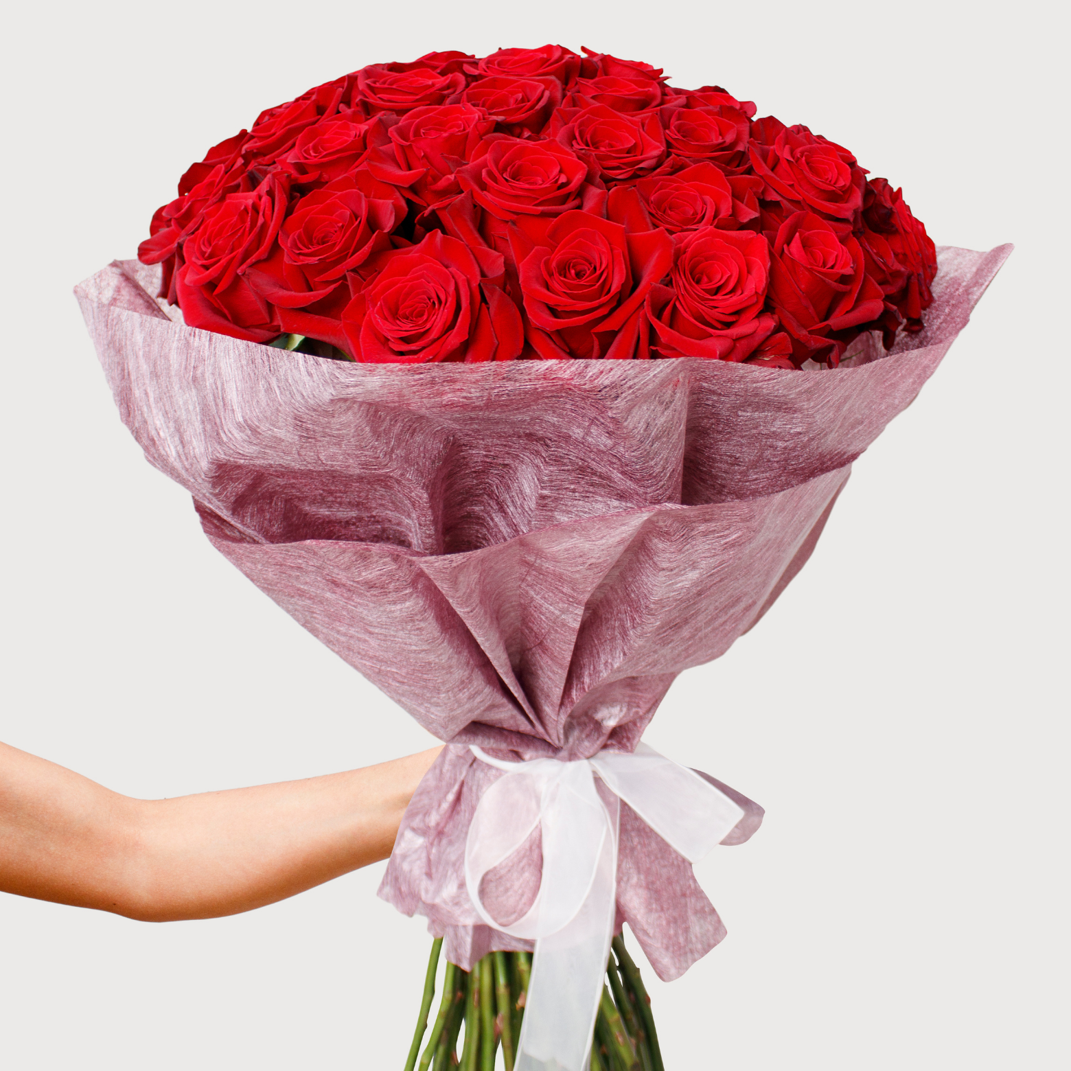  Write a Rose Beautiful Red Roses Bouquet with Happy Birthday  Message, Fresh Cut Flowers, 6 Red Roses Bouquet, Glass Vase Included